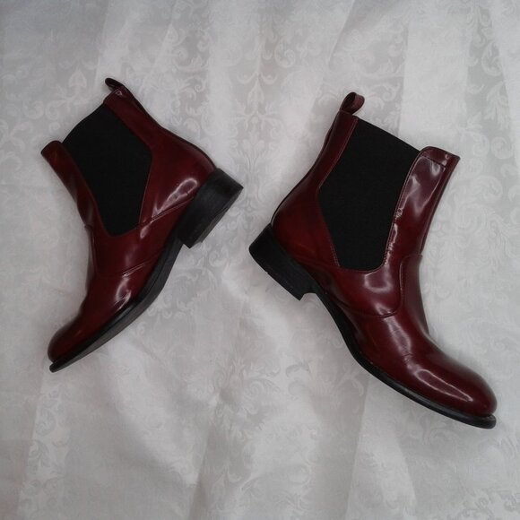 Bourgeois Boheme Women's Vegan Grace Chelsea Boot Red EU Size 39 / US 8.5 - Picture 3 of 16